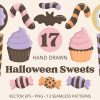 Halloween Sweets Clip Art And Pattern Bundle