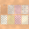 Ten Halloween Themed Paper Sheets With Repeating Patterns Of Candy, Bats, And Skull Cookies.