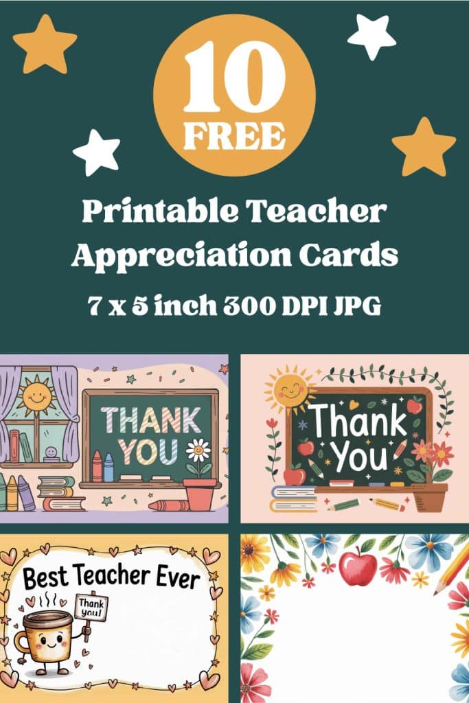 Free Printable Teacher Appreciation Cards – 10 Cute Designs For Last-Minute Thank You Gifts