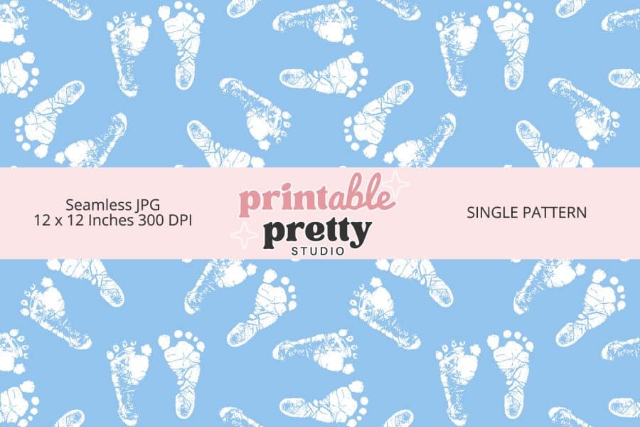 Blue Baby Shower Digital Paper