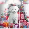 Bichon Frise Dog Christmas Tumbler Wrap - Digital Download Design With Mockup For 20Oz Skinny Tumblers