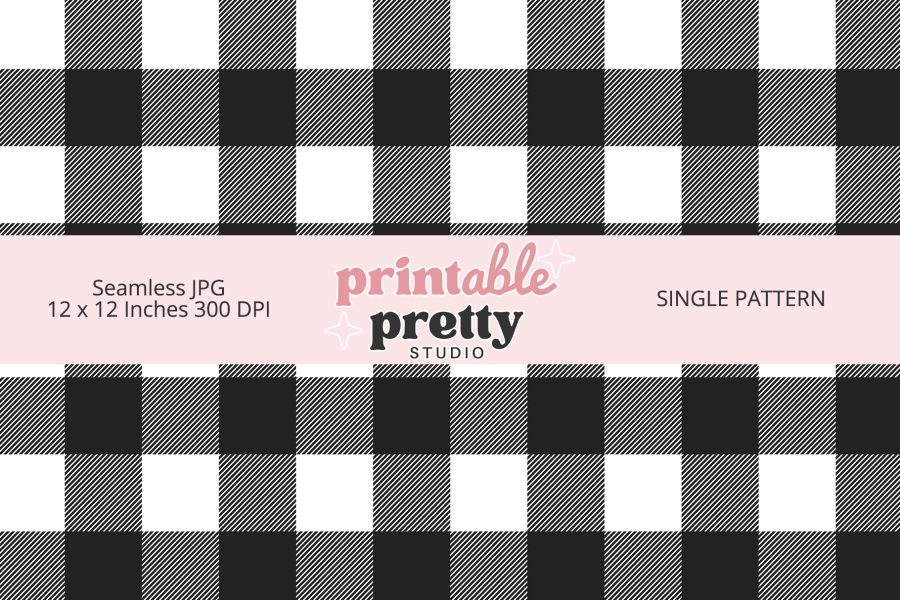 Black and white buffalo plaid pattern.