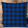 Blue And Black Buffalo Plaid Throw Pillow.