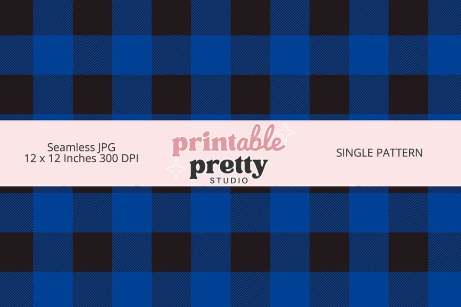 Blue Buffalo Plaid Seamless Pattern