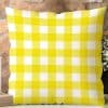 Yellow And White Gingham Pillow.
