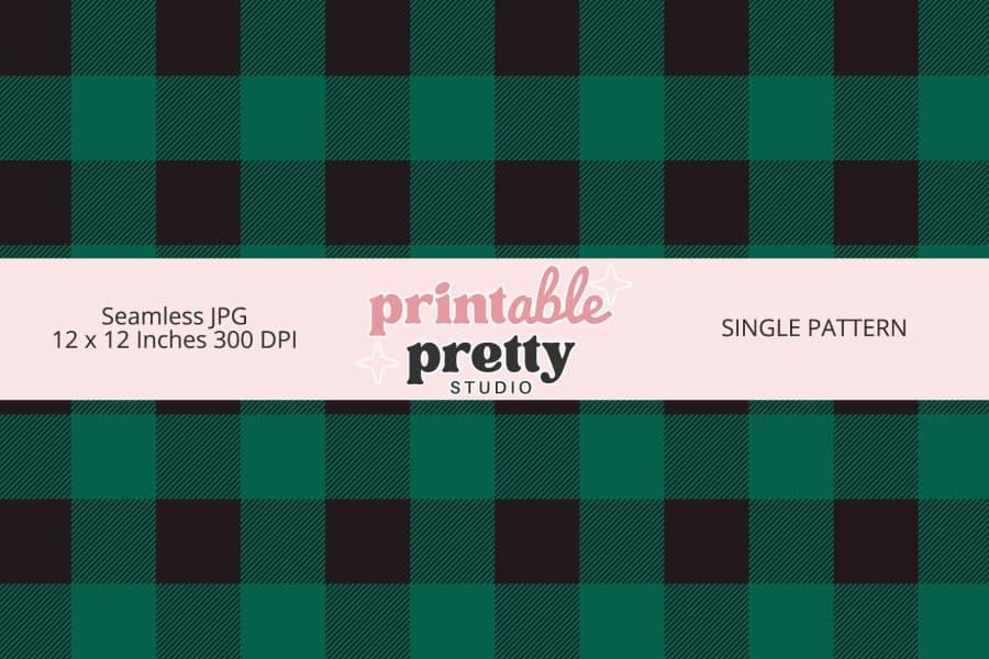 Green Buffalo Plaid Seamless Pattern