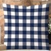Navy Blue And White Buffalo Plaid Throw Pillow.