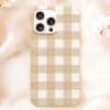 Beige And White Gingham Phone Case.
