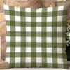 Olive Green And White Buffalo Plaid Throw Pillow.