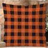 Orange And Black Buffalo Plaid Pillow.