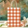 Orange And White Gingham Gift Bag.