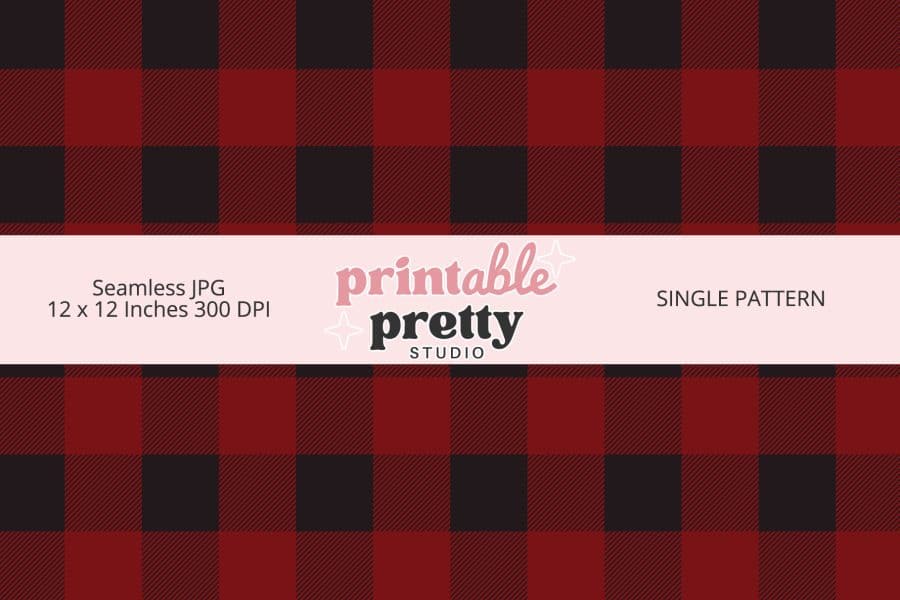 Red and Black Buffalo Plaid Seamless Pattern