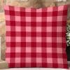 Red And Pink Plaid Throw Pillow.