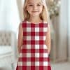 Girl In Red And White Gingham Dress.