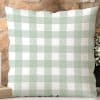 Sage Green And White Gingham Throw Pillow.