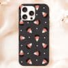 Black Iphone Case With A Pattern Of Candy Corn And White Dots.