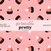 Candy Corn Pink Halloween Seamless Pattern