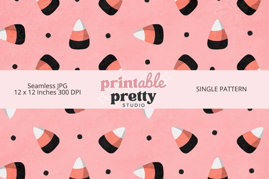 Candy Corn Pink Halloween Seamless Pattern