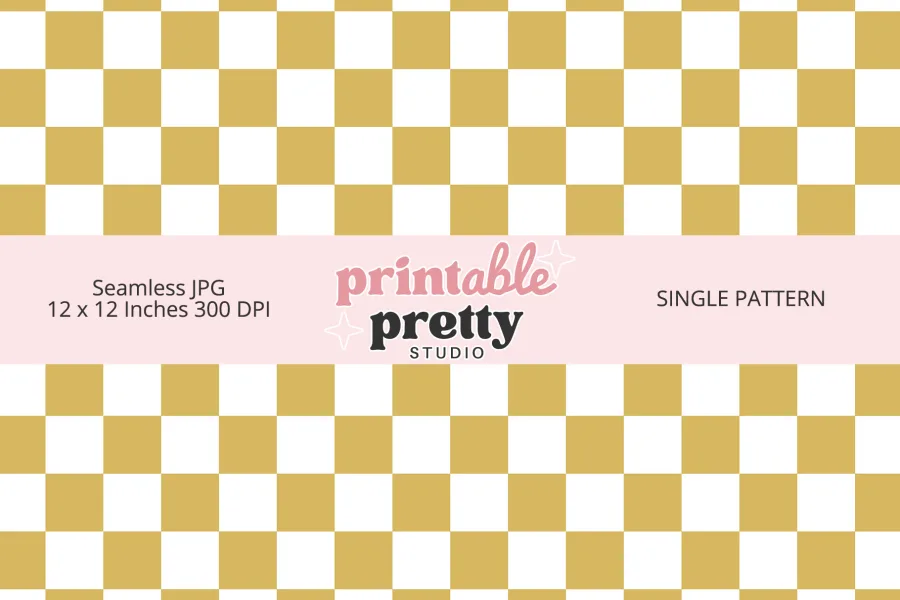 Gold Checkered Seamless Pattern digital paper - 12x12 inch JPG for luxurious crafting and design