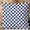 Navy Blue And White Checkered Throw Pillow.