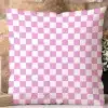 Pink And White Checkered Throw Pillow.