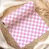Pink And White Checkered Wrapping Paper Roll.