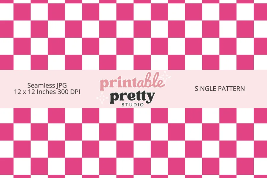 Raspberry Pink Checkered Seamless Pattern digital paper - 12x12 inch JPG for vibrant crafting and design