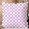 Lavender And White Checkered Throw Pillow.
