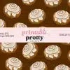 Brown Cinnamon Bun Seamless Pattern Digital Paper - 12X12 Inch Jpg With Illustrated Cinnamon Rolls On Brown Background For Crafting