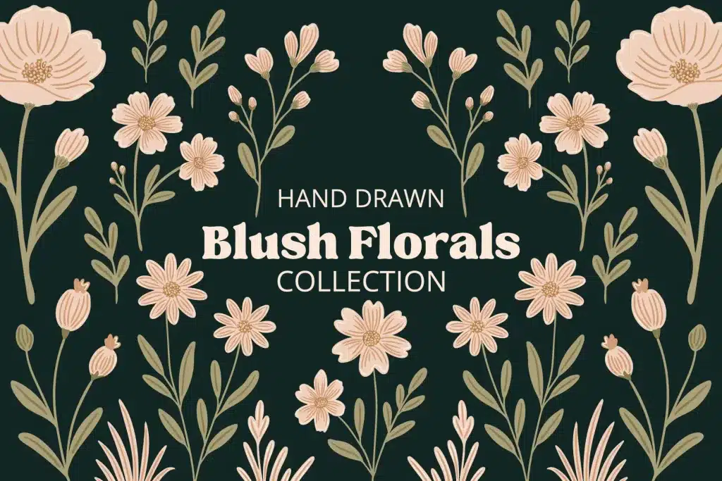 Hand Drawn Blush Florals