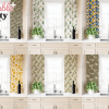 Kitchen Backsplash Mockup Featuring Six Different Floral And Botanical Patterned Wallpaper Designs.