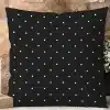 Black Pillow With White Polka Dots.