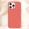 Coral Phone Case With White Polka Dots.
