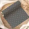 Dark Gray Wrapping Paper Roll With White Polka Dots.