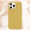 Mustard Yellow Iphone Case With White Polka Dots.