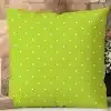 Lime Green Pillow With White Polka Dots.