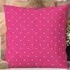 Pink Pillow With White Polka Dots.