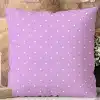 Lavender Pillow With White Polka Dots.