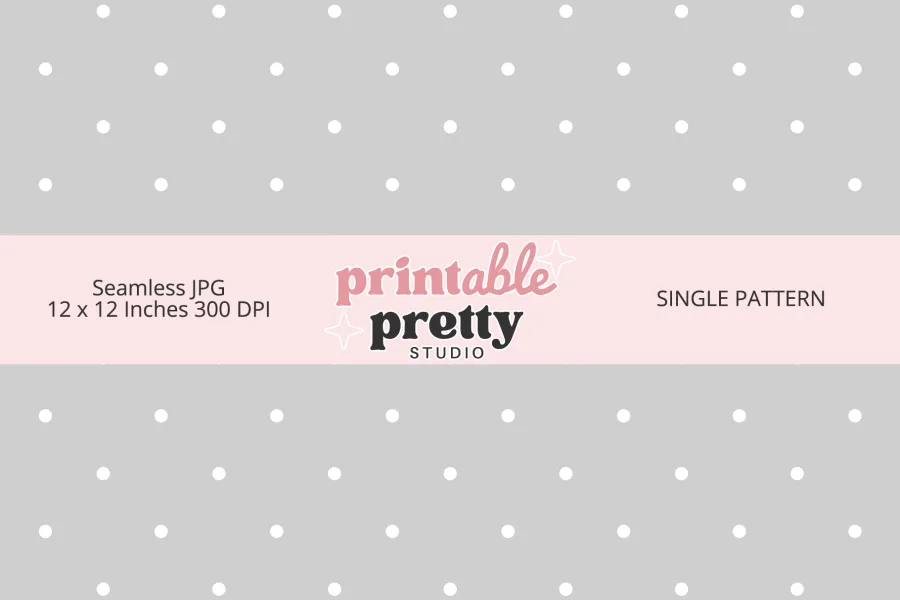 Light Gray White Polka Dot Seamless Pattern digital paper - 12x12 inch JPG with white dots on light gray for crafting