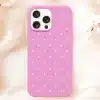 Pink Phone Case With White Polka Dots.
