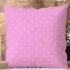 Pink Pillow With White Polka Dots.