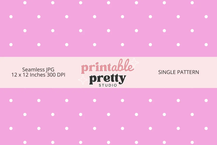 Light Pink White Polka Dot Seamless Pattern digital paper - 12x12 inch JPG with white dots on light pink for crafting
