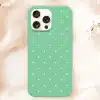 Mint Green Phone Case With White Polka Dots.