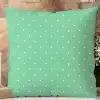 Mint Green Pillow With White Polka Dots.