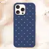 Navy Blue Phone Case With White Polka Dots.