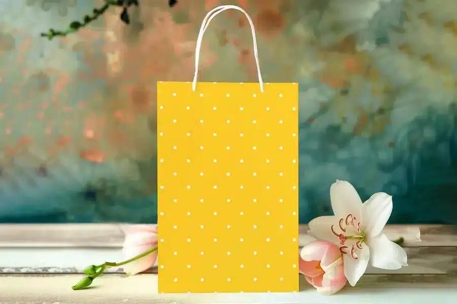 Yellow Polka Dot Gift Bag.