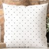 White Pillow With Gray Polka Dots.