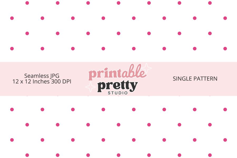Hot Pink Polka Dot Seamless Pattern digital paper - 12x12 inch JPG for bold crafting and party invitations