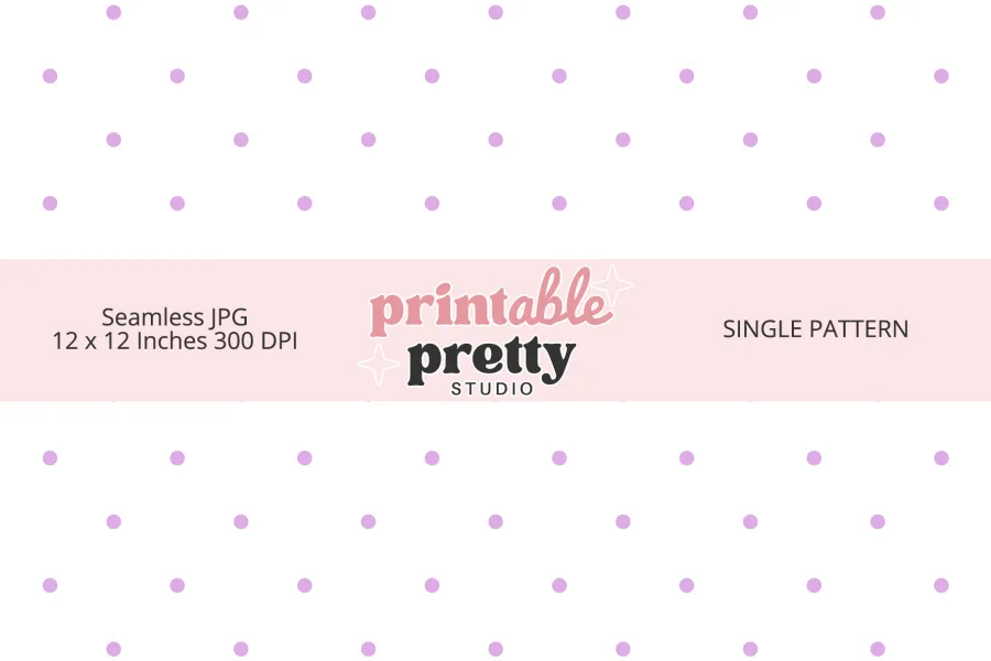 Lavender Polka Dot Seamless Pattern digital paper - 12x12 inch JPG for delicate crafting and baby shower designs