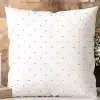 White Pillow With Light Pink Polka Dots.